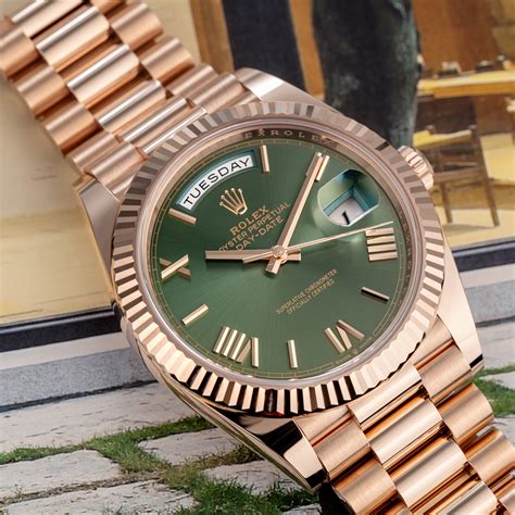 rolex president green|rolex day date reference 228235.